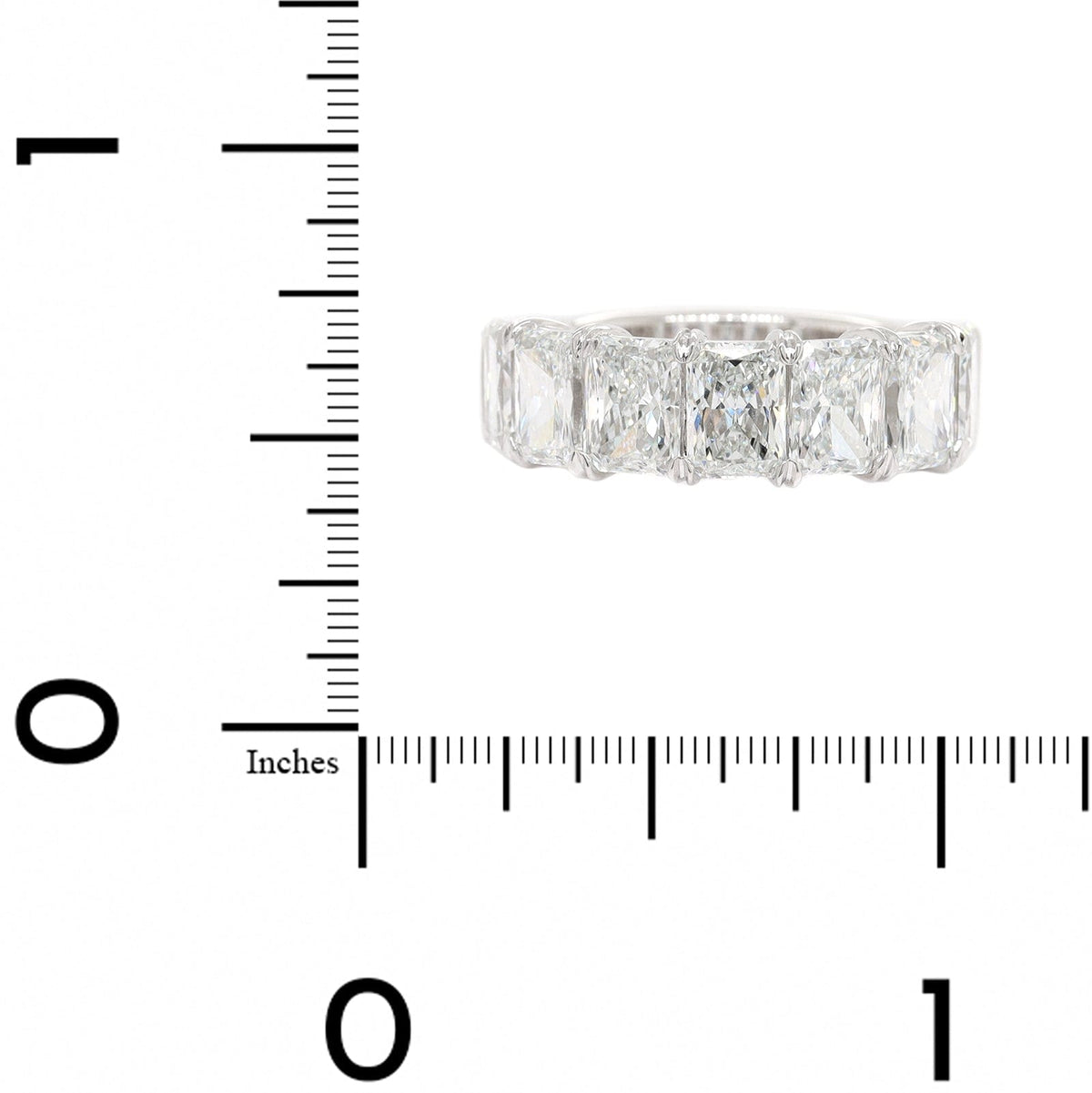 Platinum 7 Stone Radiant Cut Diamond Band