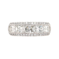 Platinum 5 Stone Radiant Cut Diamond Band
