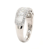 Platinum 5 Stone Radiant Cut Diamond Band