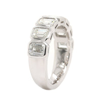 Platinum 7 Stone Emerald Cut Diamond Band