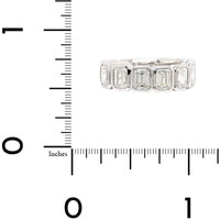 Platinum 7 Stone Emerald Cut Diamond Band