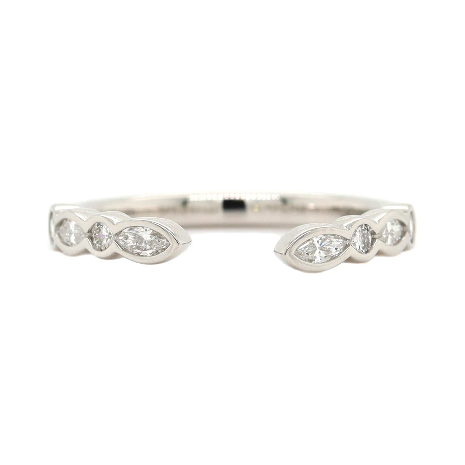 Open Bezel Setting Platinum Open Bezel Set Round and Marquise Diamond Band – Long's Jewelers