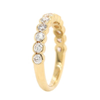 18K Yellow Gold Semi Bezel Set Diamond Band