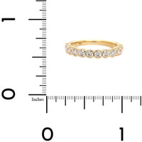 18K Yellow Gold Semi Bezel Set Diamond Band
