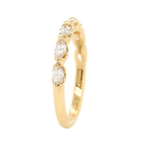18K Yellow Gold 7 Stone Marquise Cut Diamond Band