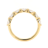 18K Yellow Gold 7 Stone Marquise Cut Diamond Band