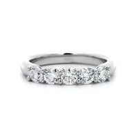 Platinum 5 Stone Shared Prong Round Diamond Band