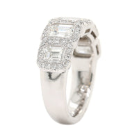 Platinum 5 Stone Emerald Cut Diamond Band