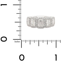 Platinum 5 Stone Emerald Cut Diamond Band