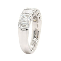 Platinum 7 Stone Emerald Cut Diamond Band