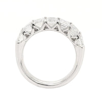 Platinum 7 Stone Emerald Cut Diamond Band