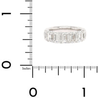 Platinum 7 Stone Emerald Cut Diamond Band