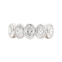 Platinum 5 Stone Bezel Set Oval Diamond Band
