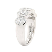 Platinum 5 Stone Bezel Set Oval Diamond Band