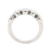 Platinum 5 Stone Bezel Set Oval Diamond Band