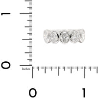 Platinum 5 Stone Bezel Set Oval Diamond Band