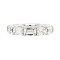 Platinum 5 Stone Emerald Cut Diamond Band