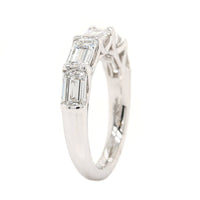 Platinum 5 Stone Emerald Cut Diamond Band