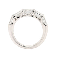 Platinum 5 Stone Emerald Cut Diamond Band