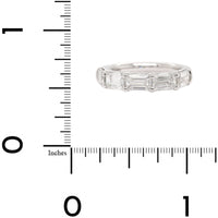 Platinum 5 Stone Emerald Cut Diamond Band