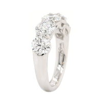 Platinum 5 Stone Round 3CTW Diamond Band
