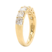 18K Yellow Gold 7 Stone Cushion Cut 2CTW Diamond Band