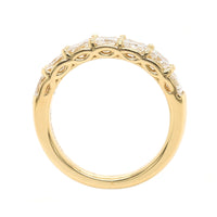18K Yellow Gold 7 Stone Cushion Cut 2CTW Diamond Band