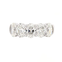 Platinum 5 Stone Oval Diamond Band