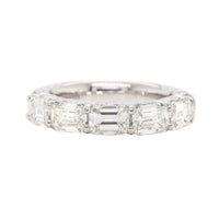 Platinum 7 Stone Emerald Cut 3CTW Diamond Band