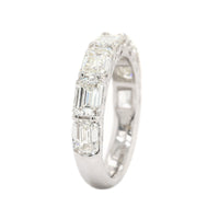 Platinum 7 Stone Emerald Cut 3CTW Diamond Band