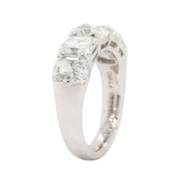 Platinum 5 Stone Cushion Cut 4CTW Diamond Band