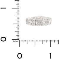 Platinum 5 Stone Cushion Cut 4CTW Diamond Band