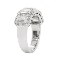 18K White Gold 5 Stone Emerald Cut 2.90CTW Diamond Band
