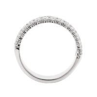 18K White Gold 3 Row Domed Diamond Band