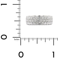 18K White Gold 3 Row Domed Diamond Band