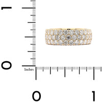 18K Yellow Gold 3 Row Domed Diamond Band