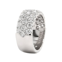 18K White Gold 3 Row Domed 2CTW Diamond Band