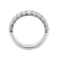 18K White Gold 3 Row Domed 2CTW Diamond Band
