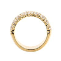 18K Yellow Gold 3 Row Domed 3CTW Diamond Band