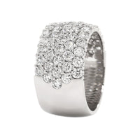 18K White Gold 5 Row Domed Diamond Band
