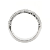 18K White Gold 5 Row Domed Diamond Band