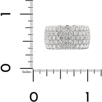 18K White Gold 5 Row Domed Diamond Band