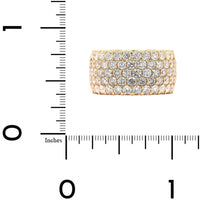 18K Yellow Gold 5 Row Domed Diamond Band