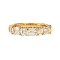 18K Yellow Gold 7 Stone Emerald Cut 2CTW Diamond Band