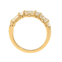 18K Yellow Gold 7 Stone Emerald Cut 2CTW Diamond Band