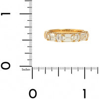18K Yellow Gold 7 Stone Emerald Cut 2CTW Diamond Band