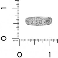 Platinum 3 Row Emerald Cut Diamond Band