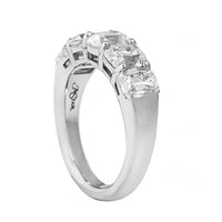 Platinum 5 Stone Elongated Cushion Cut Diamond Band