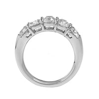 Platinum 5 Stone Elongated Cushion Cut Diamond Band