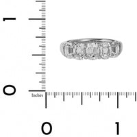 Platinum 5 Stone Elongated Cushion Cut Diamond Band
